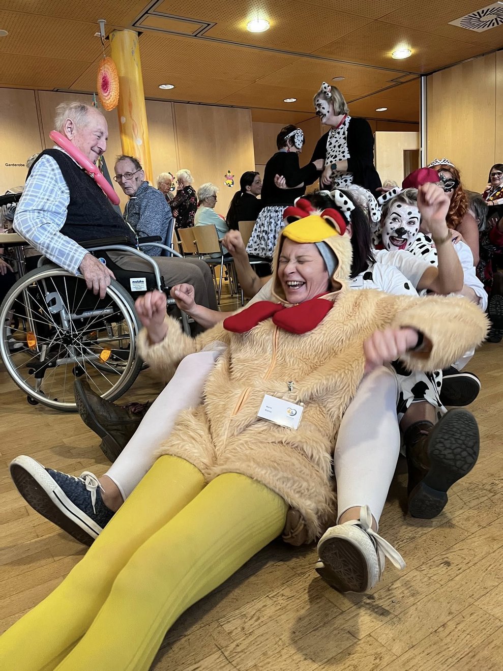 Eine Gruppe am Boden.